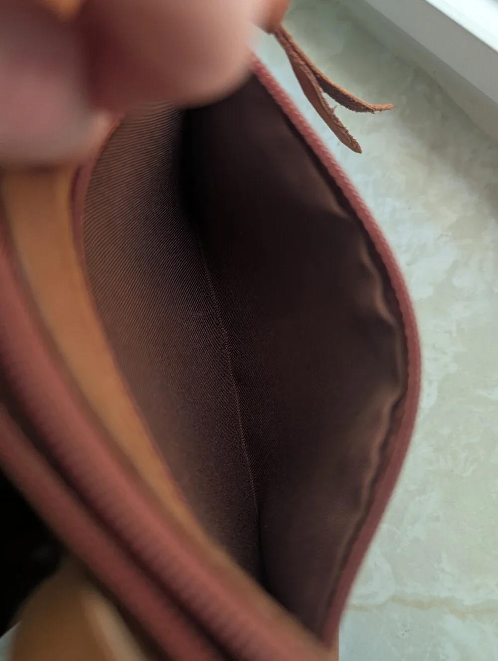 Wilsons Leather Maxima Brown Suede with Floral Detail Crossbody Purse